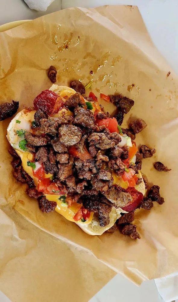 Beef Fajita Loaded Hot Dog