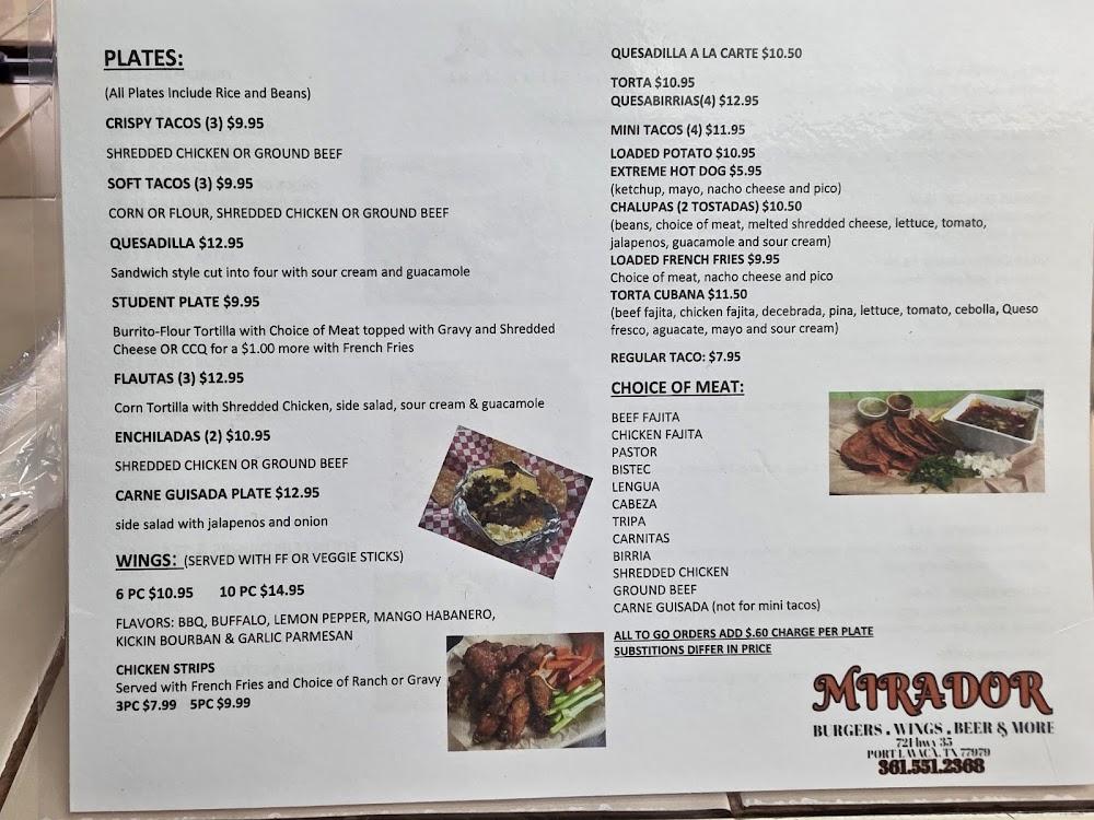 El Mirador restaurant Menu image 1