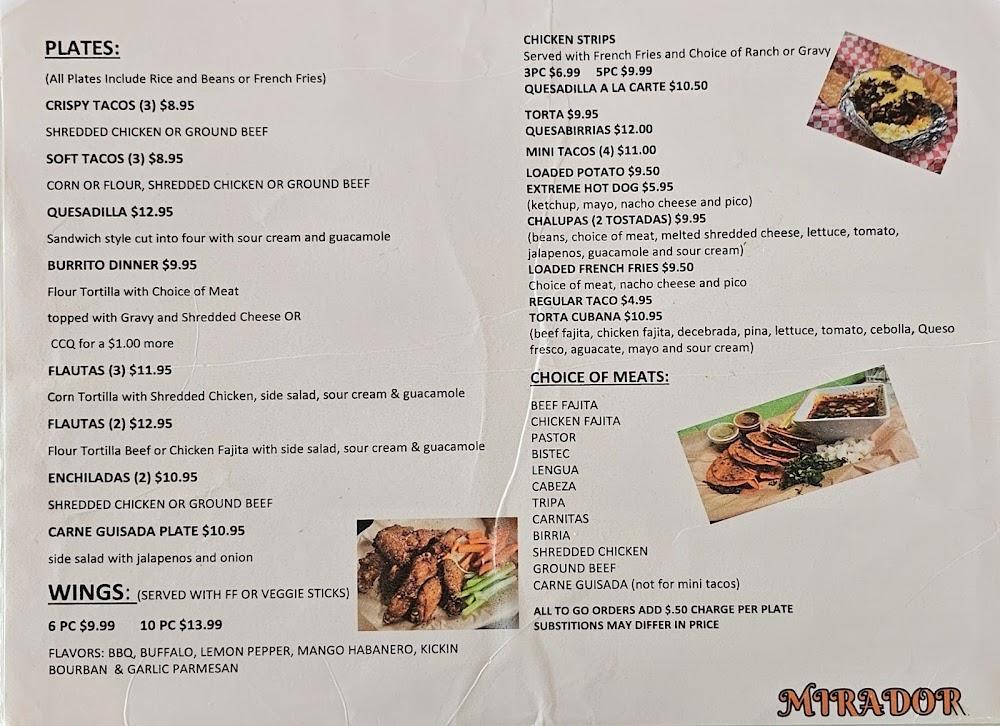 El Mirador restaurant Menu image 2